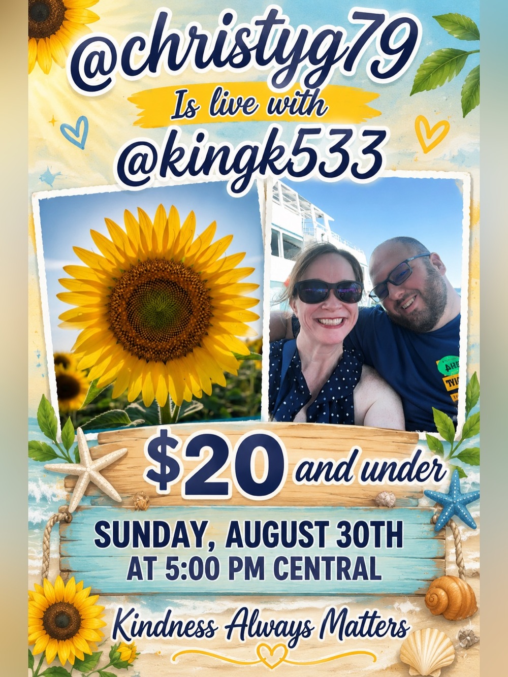 $18 & Under Share Show  @msselena05 Sunday, August 2nd -5:30 central and Be Kind - Picture 5 of 15